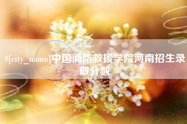 泗阳中国消防救援学院河南招生录取分数