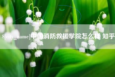 泗阳中国消防救援学院怎么样 知乎