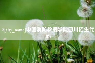 泗阳中国消防救援学院四川招生代码