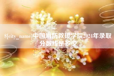 泗阳中国消防救援学院2024年录取分数线是多少