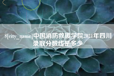 泗阳中国消防救援学院2021年四川录取分数线是多少
