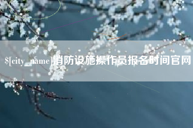 泗阳消防设施操作员报名时间官网