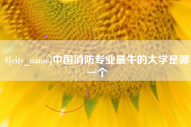 泗阳中国消防专业最牛的大学是哪一个