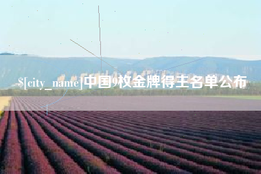 泗阳中国9枚金牌得主名单公布