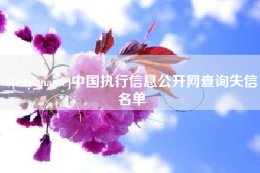 泗阳中国执行信息公开网查询失信名单
