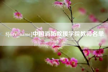 泗阳中国消防救援学院教师名单