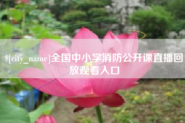 泗阳全国中小学消防公开课直播回放观看入口