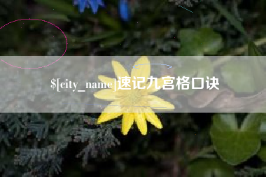 泗阳速记九宫格口诀