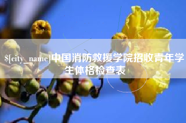 泗阳中国消防救援学院招收青年学生体格检查表